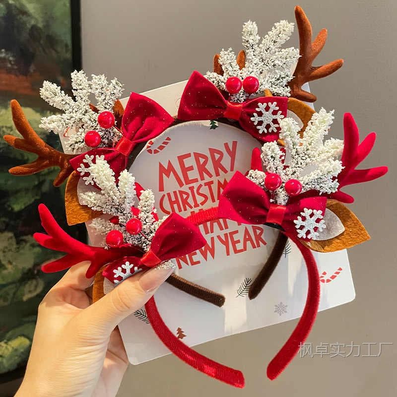 New Christmas antler headband reindeer headband New Year adult hair accessory festival costume headwear annual party campus performance
