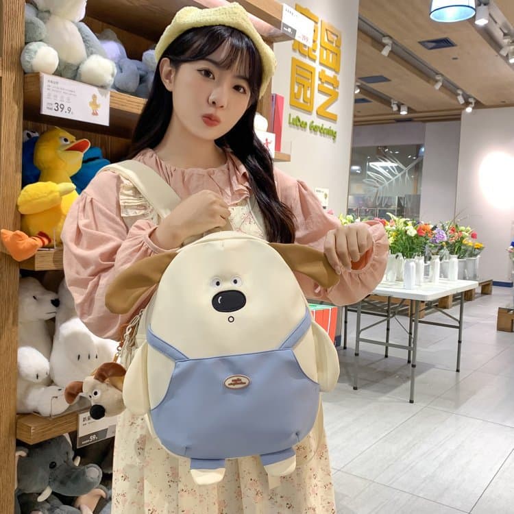 2024 New Cute Cartoon Puppy Versatile Backpack for Spring Outings, College Students, and Travel