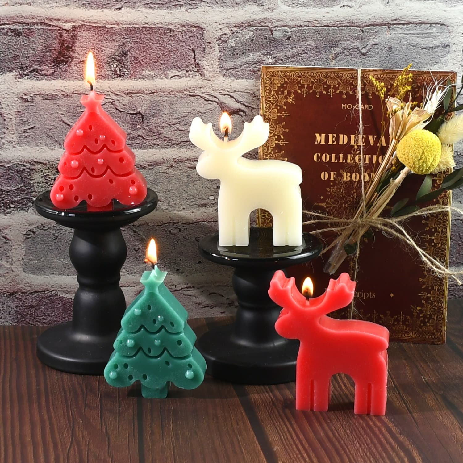 New DIY Resin Mold - Christmas Series Christmas Tree Reindeer Candle Silicone Mold Ins Ornament Mold