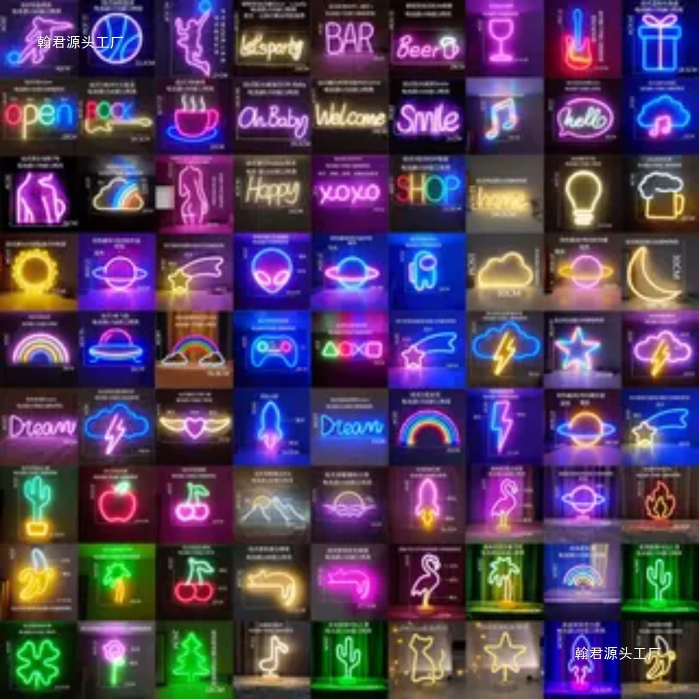 LED Neon Modeling Lamp Creative Popular Wall Room Background Layout E-Sports Room Bar Atmosphere Light Wall Hanging Decoration