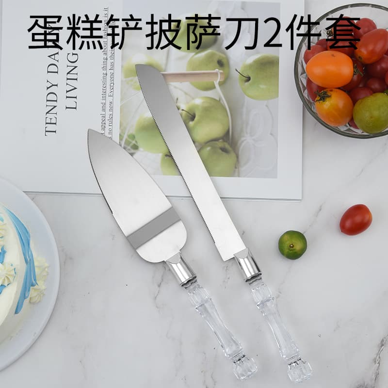 Elegant Wedding Supplies Stainless Steel Cake Knife and Spatula Set Pizza Bread Knife Spatula Cake Spatula Pizza Spatula