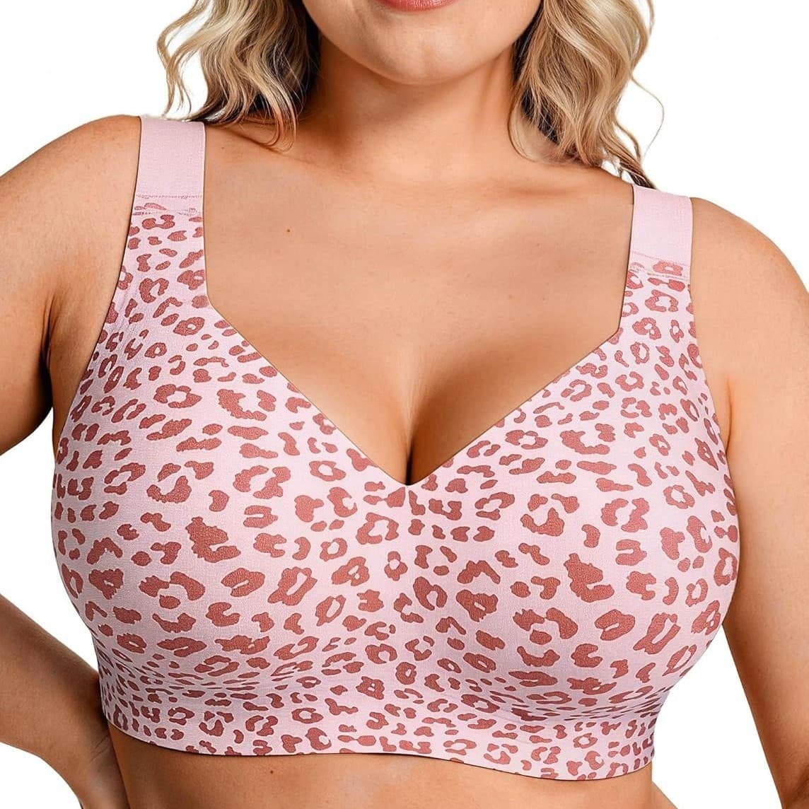 0EAK Womens Wireless Jelly Bra Plus Size Supportive Seamless