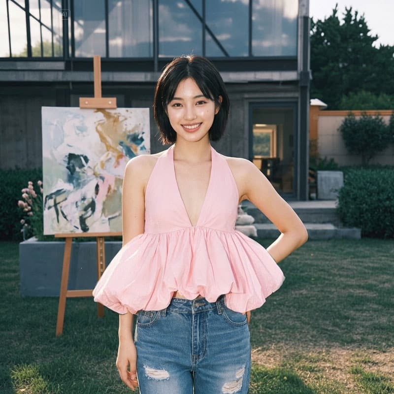 Chenling French Retro Halter Top Women Design Sense Temper Hot Girl Pure Desire Waist Slimming Sleeveless Bud Vest Top