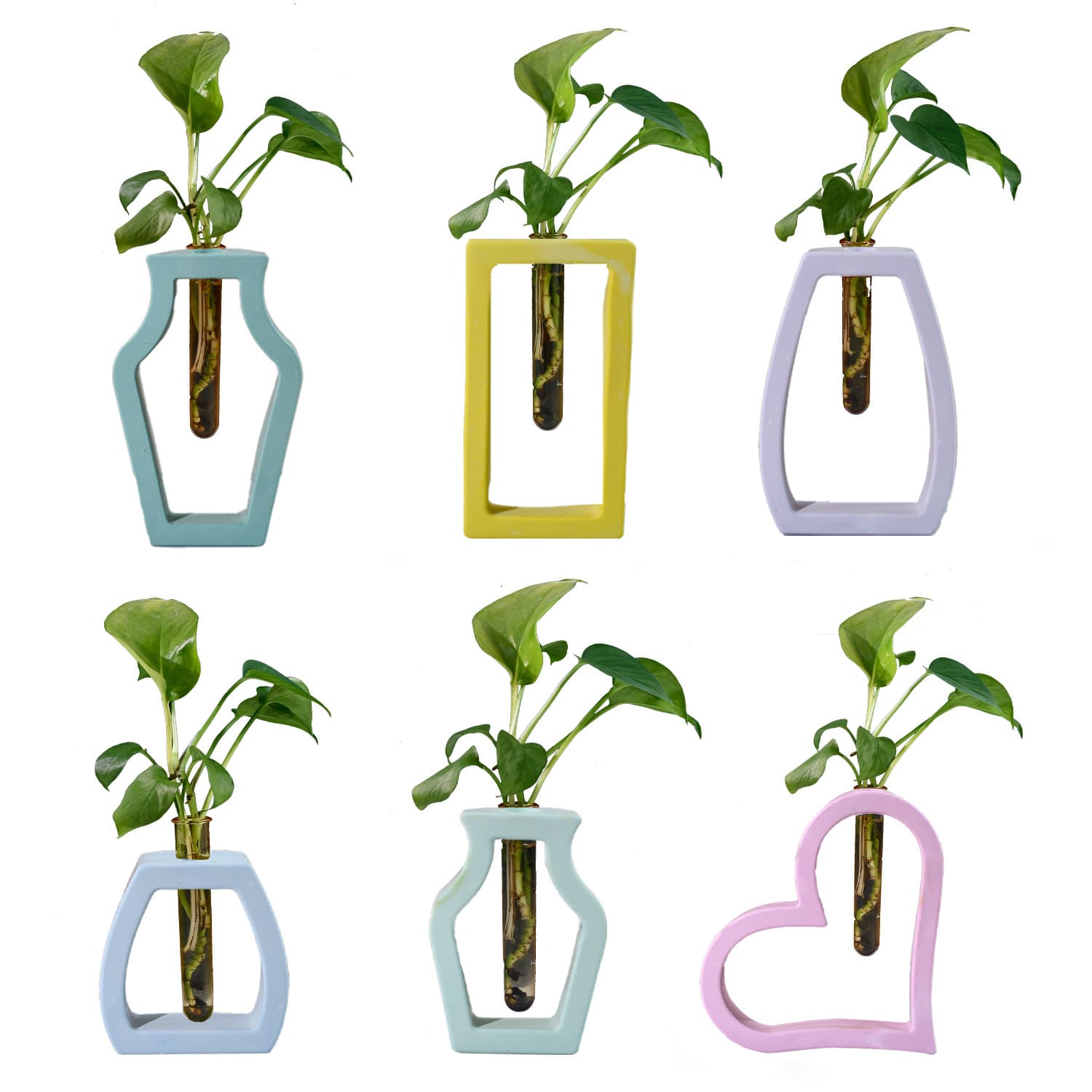Sweet DIY Geometric Hollow Hydroponic Test Tube Vase Silicone Mold 3D Flower Arrangement Decoration Epoxy Resin Mold
