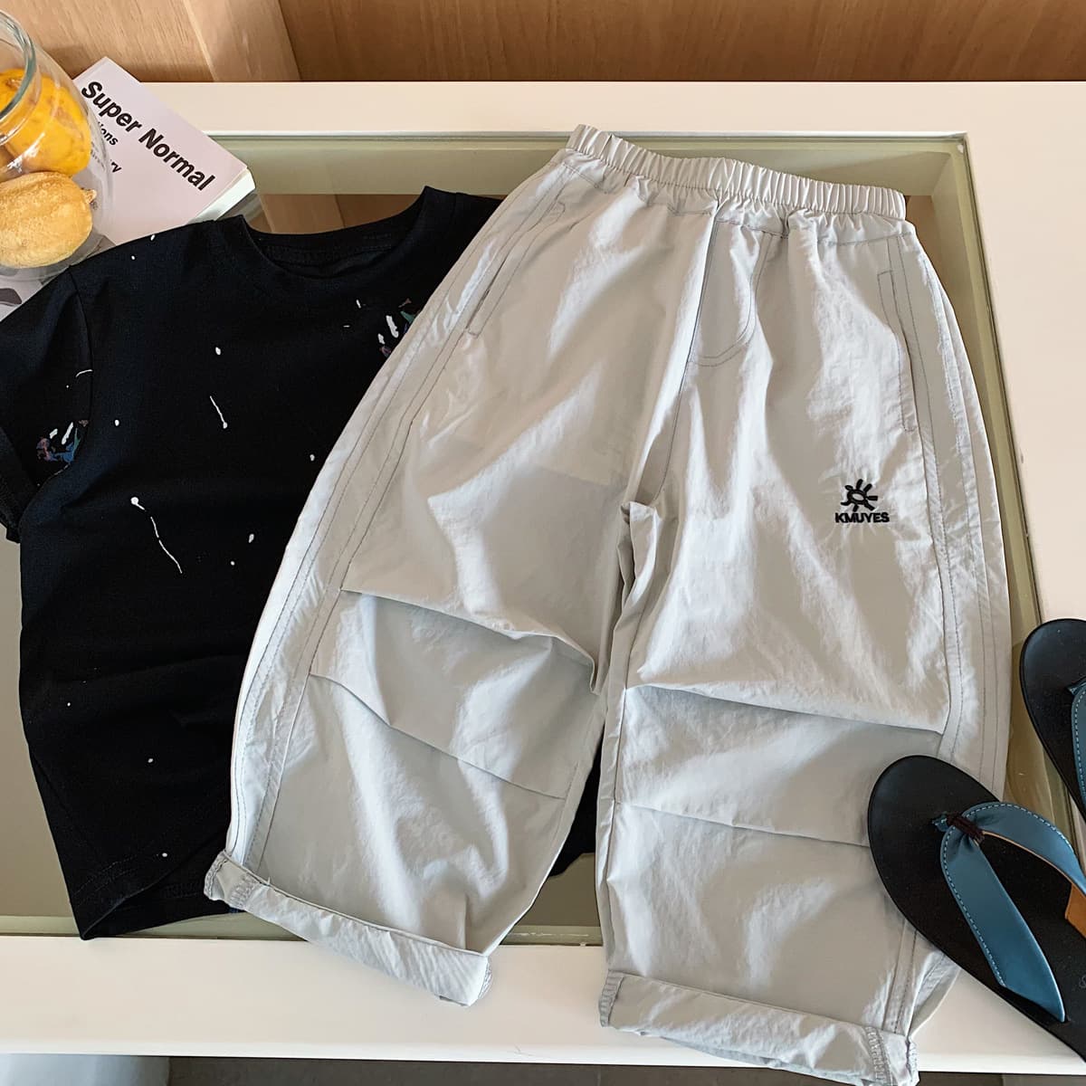 Muye Kids Mosquito-Proof Pants Summer Thin Style Children's Long Pants Unisex Korean Versatile Casual Pants Baby Sport Pants