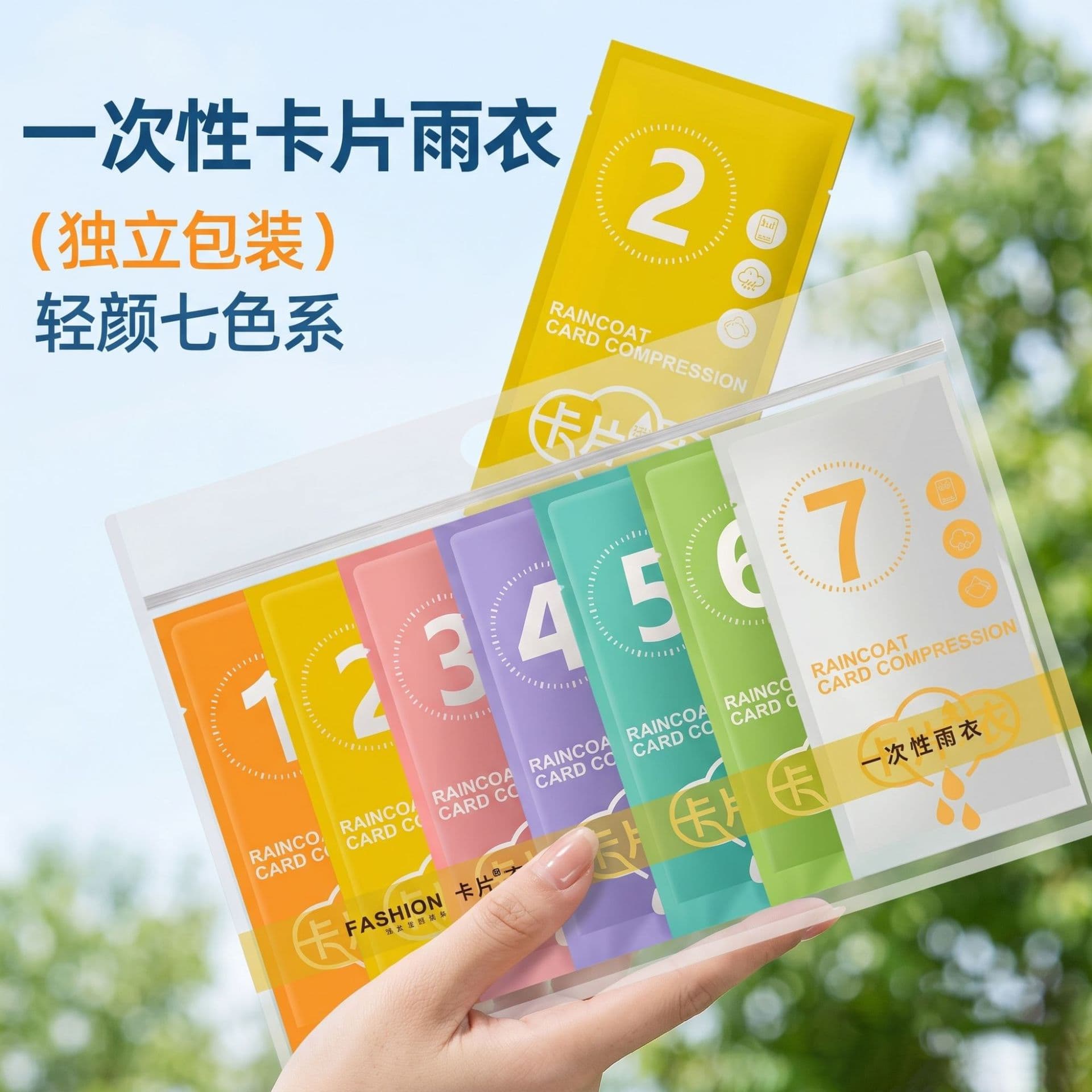 7-color disposable card raincoat long full-body outdoor travel adult universal portable poncho transparent raincoat thick