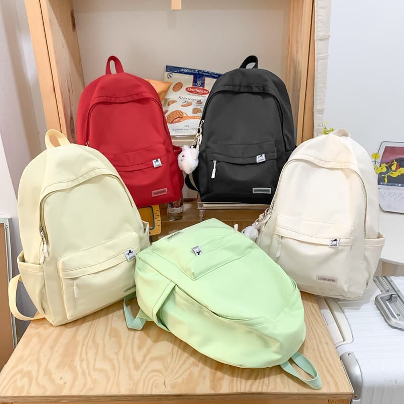 New Korean Style Fresh Junior High School Backpack Women's Minimalist Large Capacity Travel Backpack Lightweight Elementary Student Bookbag