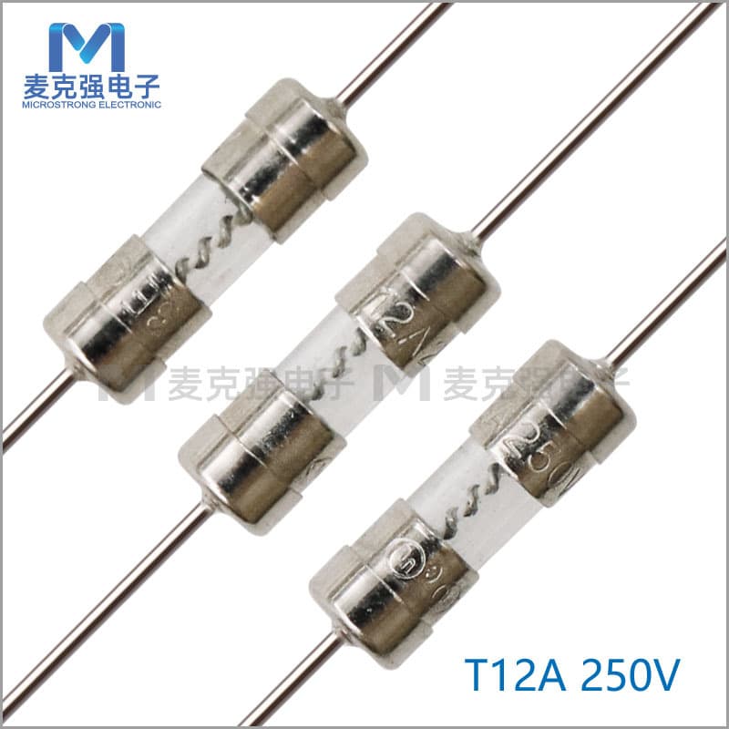 Liangsheng Double Cap Glass Fuse 3E T12A/250V 3.6X10 Lead Current Fuse Delay Slow Break