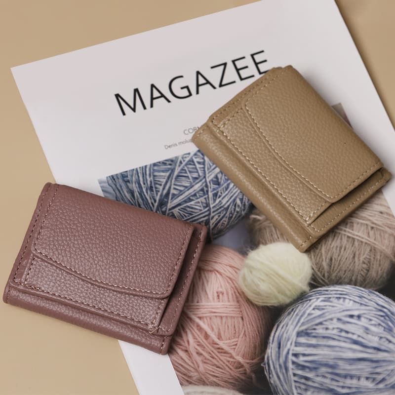 Ladies Litchi Pattern Wallet Student Japanese Style Card Holder Coin Purse BreezeBella Breathable Ultra-light Urban Minimalist
