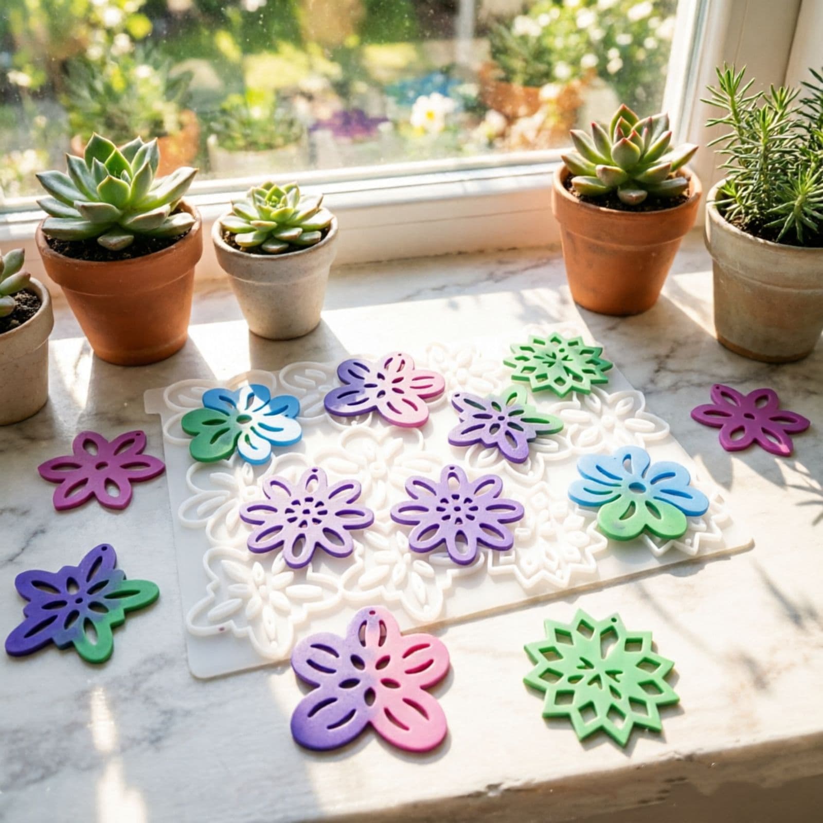 Z0066 Flower Earring Mold Silicone Mold Decoration DIY Silicone Mold