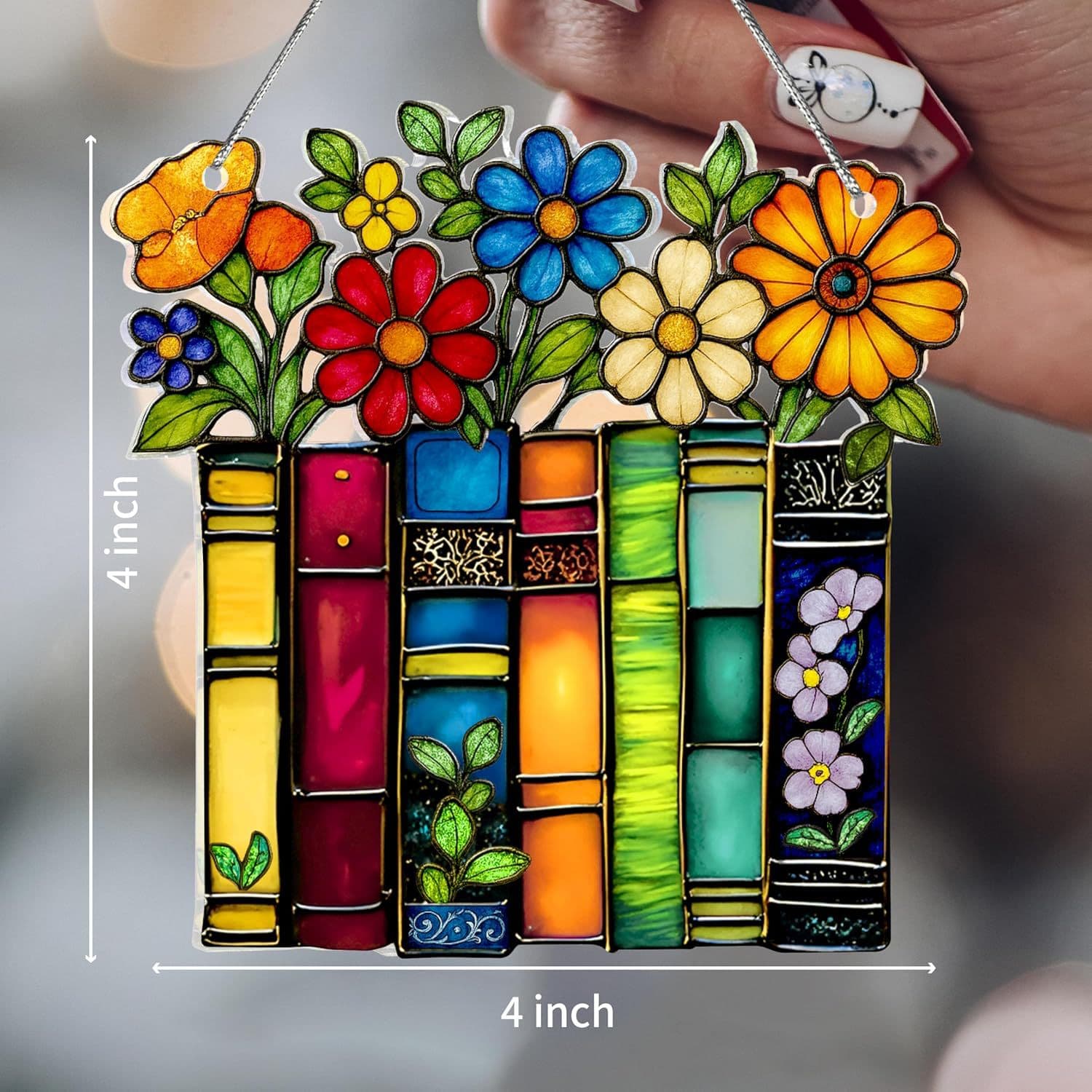 Colorful books, acrylic European-style pendants, floral window decorations, car pendants, sunny creative home decorations