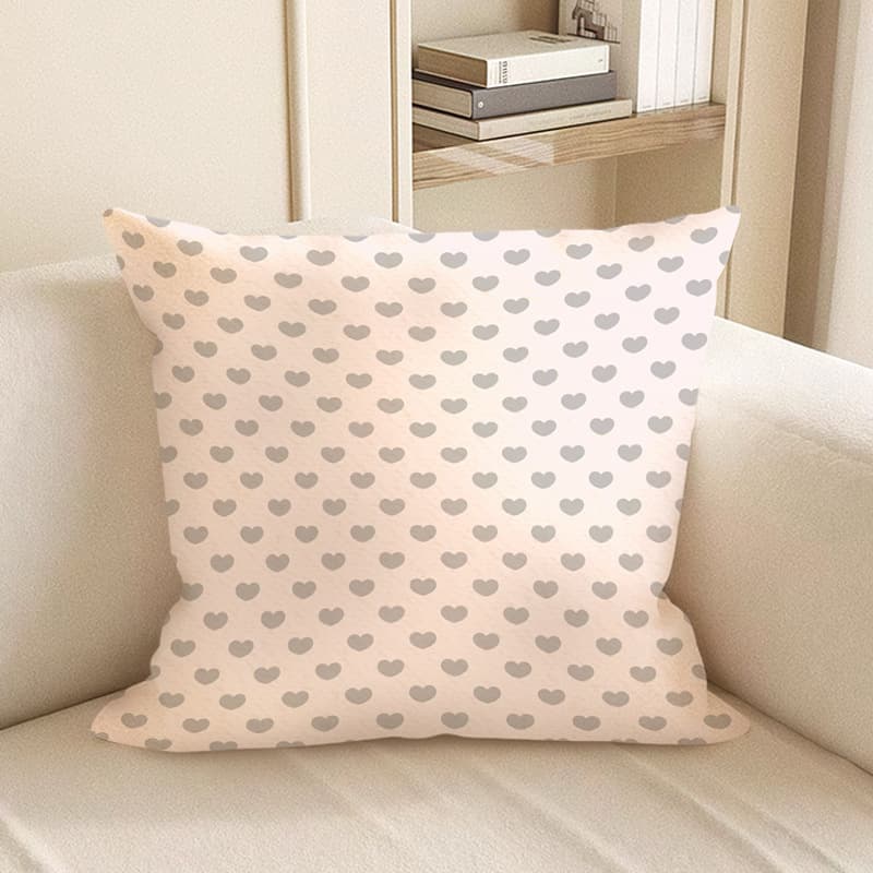 Gray Pink Polka Dot Aesthetic Throw Pillow for Sofa Cushion Office Lumbar Support Bed Headrest Car Back Support Pillow Cover
