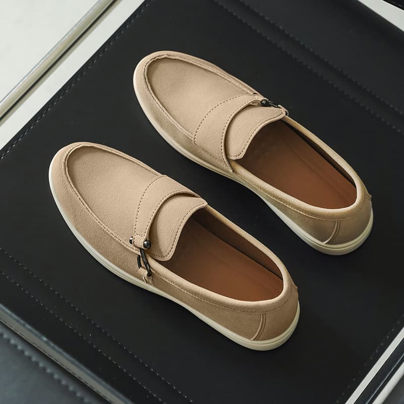 Pure original British style large size leather loafers men's slip-on small leather shoes flat bottom tassel versatile loafers B-9