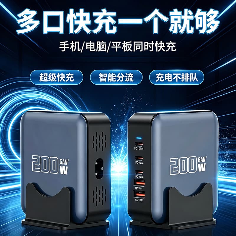 High-Power 320W Gallium Nitride Charger for Phones Tablets Laptops Universal Desktop Charging Station Fast Charging Adapter