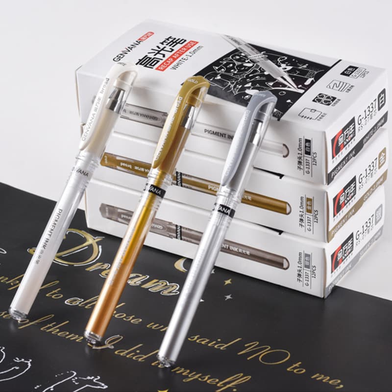 [8 colors] White hand-painted art painting pen 1.0mm gold and silver signature pen hook line sketch hand account highlight pen