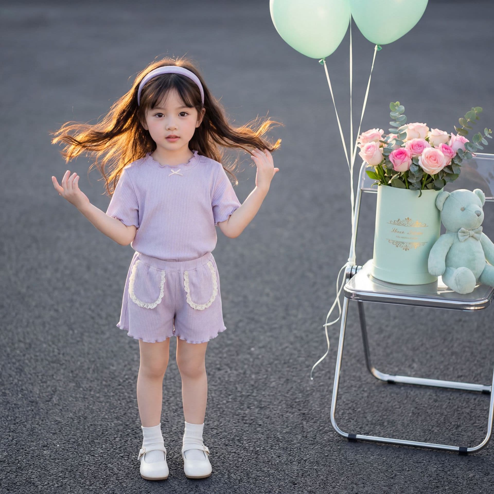 Summer Baby Girls Pajama Two-Piece Set Girls Floral Thin Ruffle Trim Homewear Suit Children Outfit Trendy
