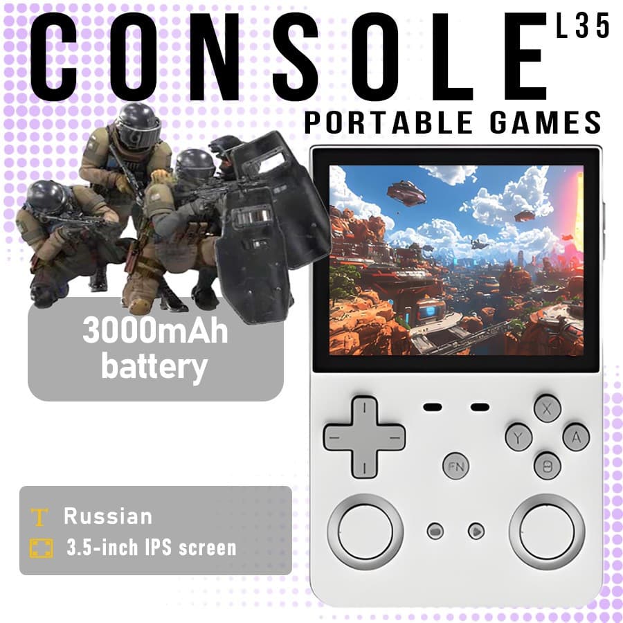 Cross-border New L35 Handheld Game Console Open Source Retro Arcade Childhood Nostalgia 3.5-inch Screen Portable