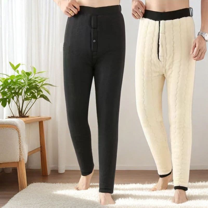 Men's extra thick fleece-lined cotton pants for winter, high-waisted, warm, extra thick cold-resistant thermal pants for seniors, extra thick cotton pants for dads.
