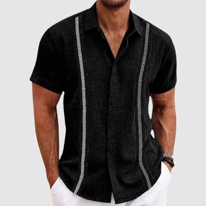 Amazon Best-Selling Hawaiian Water Ripple Digital Print Men's Lapel Casual Short-Sleeve Shirt