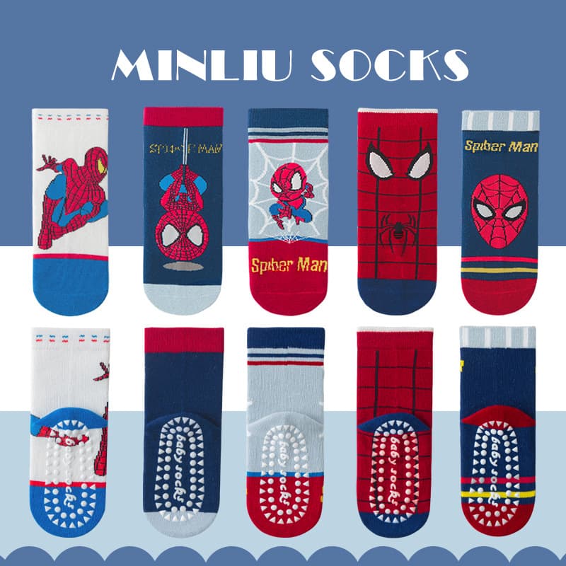 New Autumn Winter Girls Socks Wholesale Non-Slip Grip Mid-Calf Socks Autumn Older Kids Cotton Socks Baby Socks Wholesale