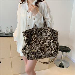 Women's Leopard Print Shoulder Bag, Large Capacity Casual Commuter Tote Bag, Crossbody Bag, Commuter Handbag