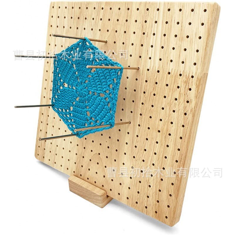 Solid Wood Crochet Board for Grandma, Crochet Knitting Board, Square Yarn Knitting Shaping Board, Solid Wood Pegboard