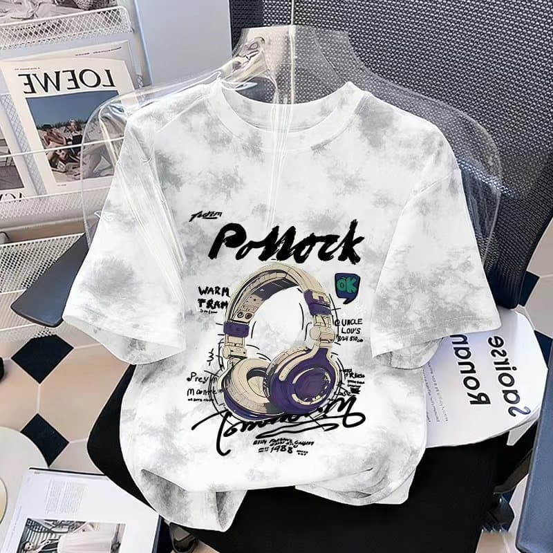 New Summer Short Sleeve T-Shirt for Boys and Girls, Gradient Style, 100% Cotton Top for Kids