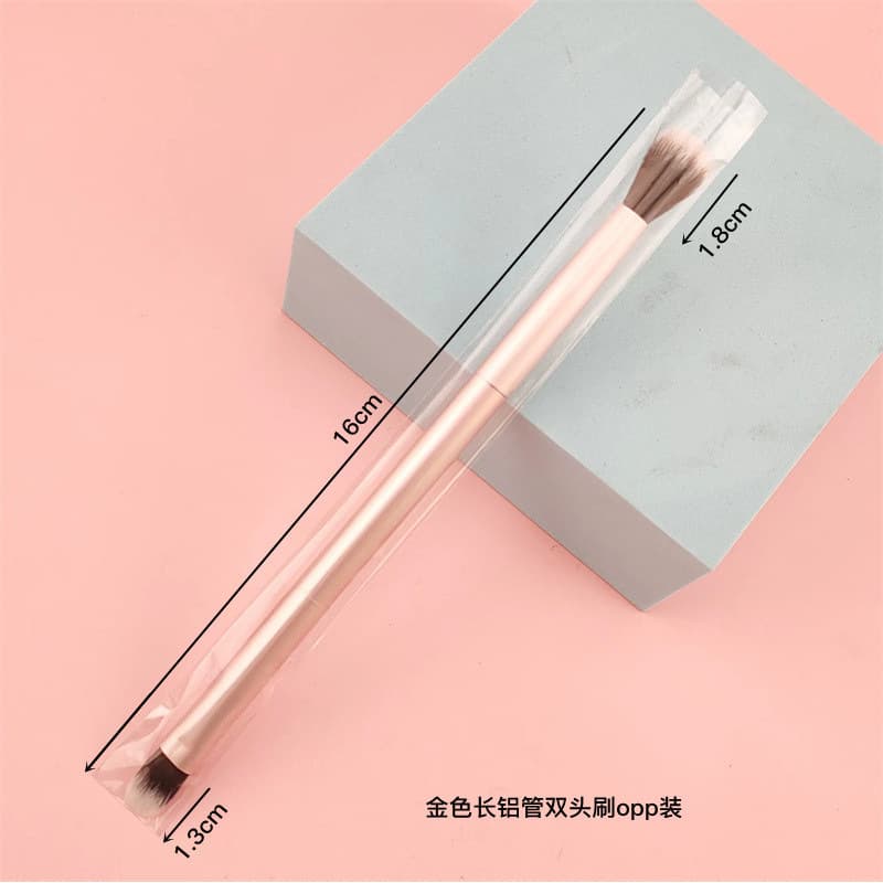 Full Aluminum Tube Dual-Ended Makeup Brush Eyeshadow Brush Nose Shadow Highlighter Brush Single Portable Multi-Function Makeup Brush Factory
