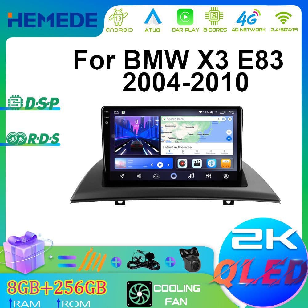 For 04-10 BMW X3 E83 Car Navigation Android Large Screen GPS Navigation Smart CarPlay