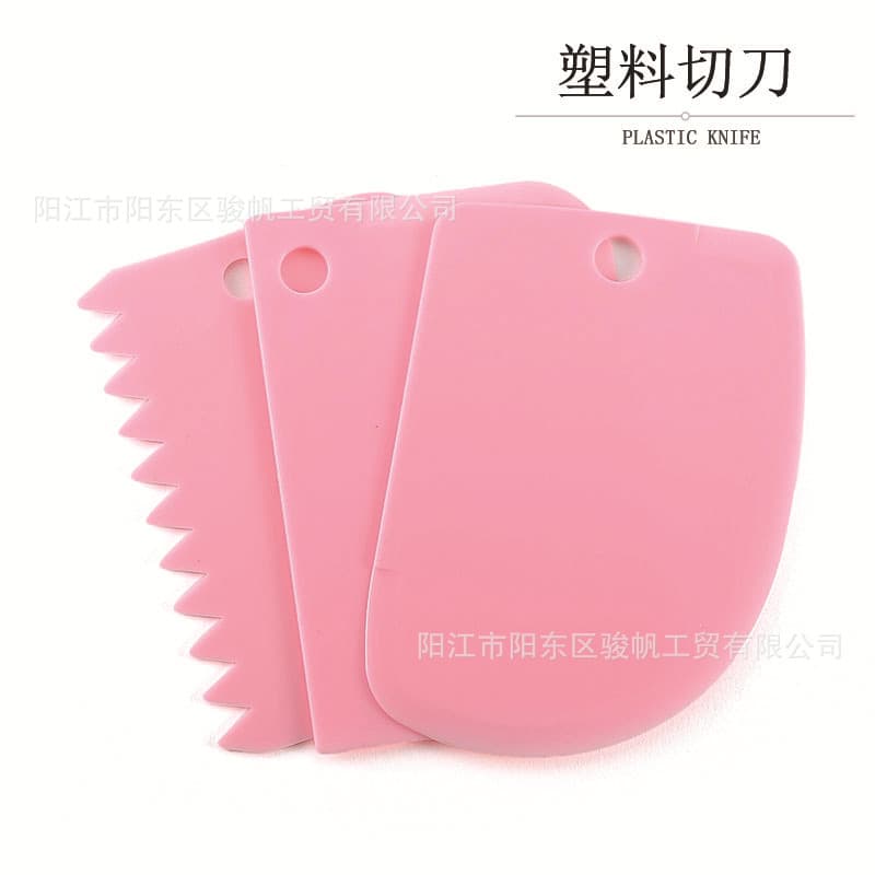 Factory in Stock Plastic Cutter 3-Piece Set: Sausage Powder Scraper, Cream Scraper, Flour Cutter Spatula Baking Tool
