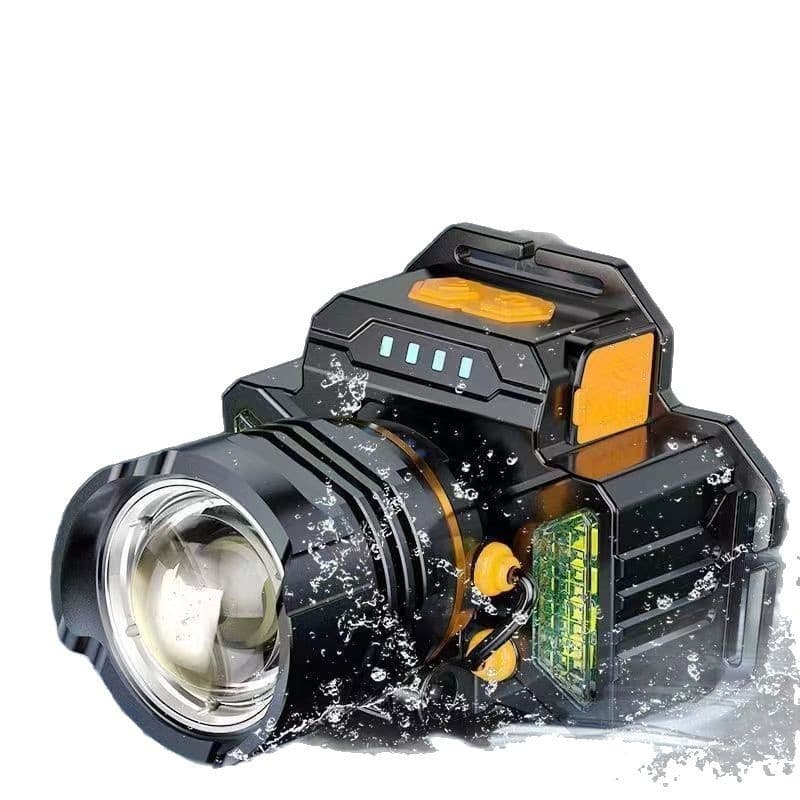 Ultra-Bright Motion-Sensing Rechargeable Emergency Headlamp, Smart Head-Mounted Outdoor Lighting with Zoom, Aluminum Alloy