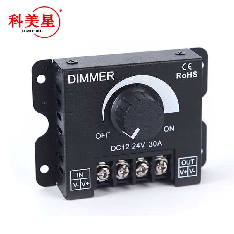 LED strip dimmer brightness adjustment control, knob voltage regulator stepless switch DC12V-24V 30A DC