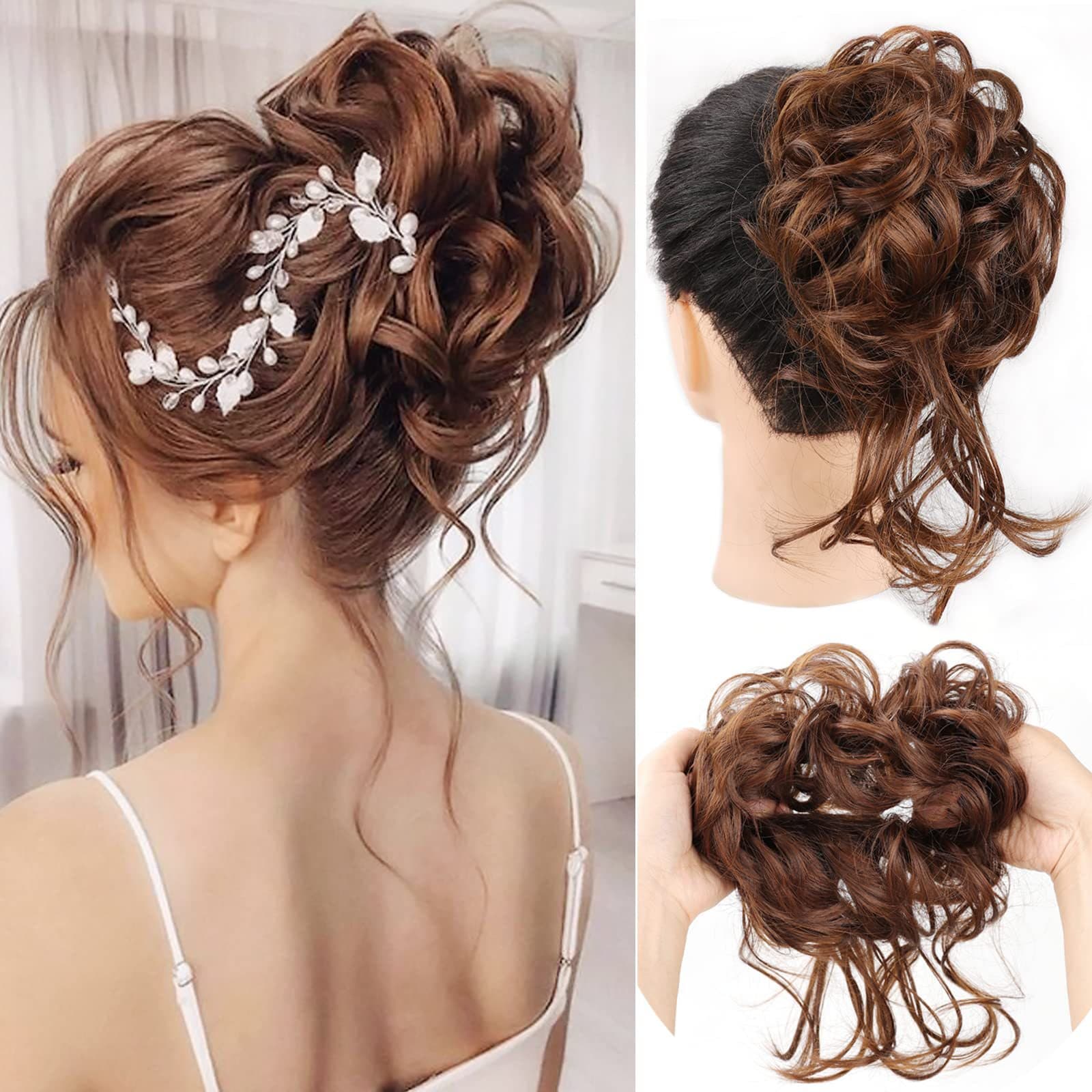 Cross-border Trade Synthetic Hair Bun Hair Coil Messy Bun Elastic Coil High-Temperature Silk Long Tassel Bun