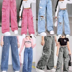 Wholesale of Girls' Jeans Big Kid Jeans Available Cargo Jeans