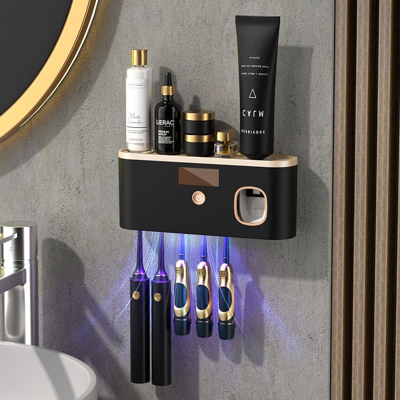 Wall-mounted UV Sterilizing Toothbrush Holder Storage Box Smart Toothbrush Disinfectant Cup Organizer Home Appliance