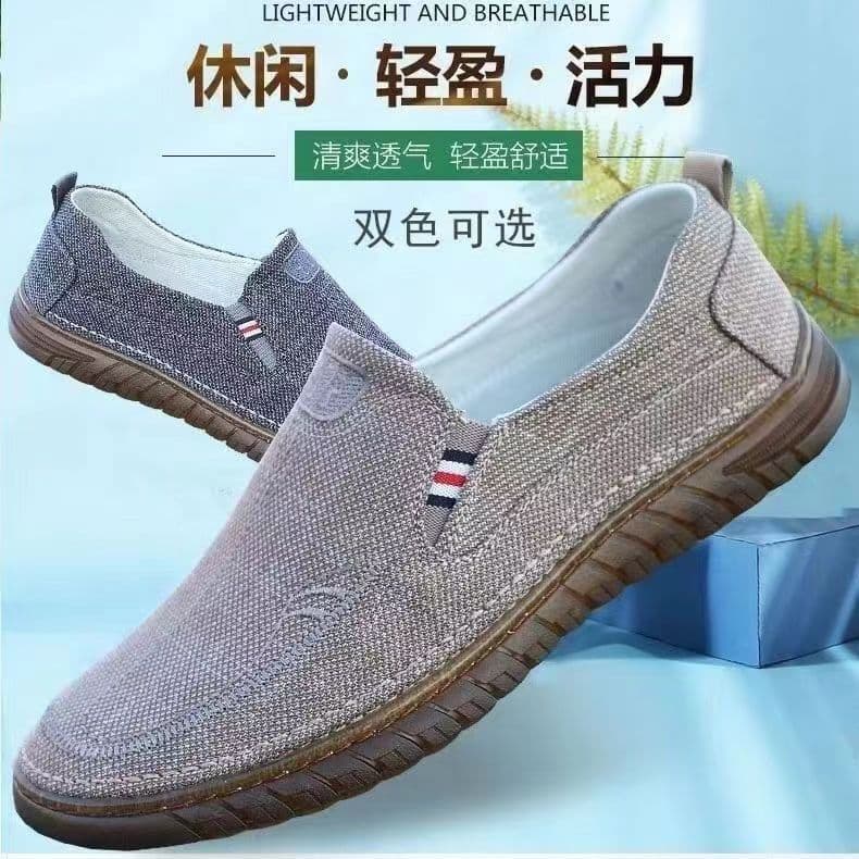Old Beijing Cloth Shoes Men's Walking Shoes Soft Sole Injection Molded Sole Linen Walking Shoes Dad Shoes Breathable Men's Shoes