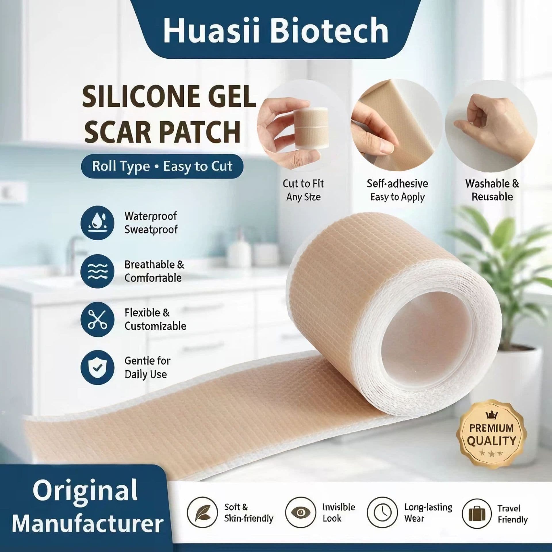 Cross-border thin silicone gel patch silicone gel tape silicone gel auricle tape beauty care silicone scar care
