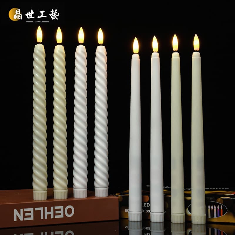 Amazon Cross-Border Plastic Long Stem LED Electronic Candle Light Halloween Ambiance Decoration Smoke-Free Simulation Candle