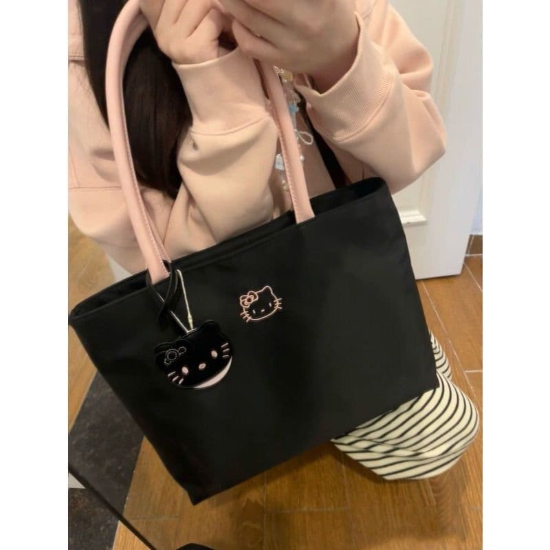 Hello Kitty Simple Embroidery New Versatile Simple Underarm Shoulder Handbag Computer Large Capacity Commuting C18
