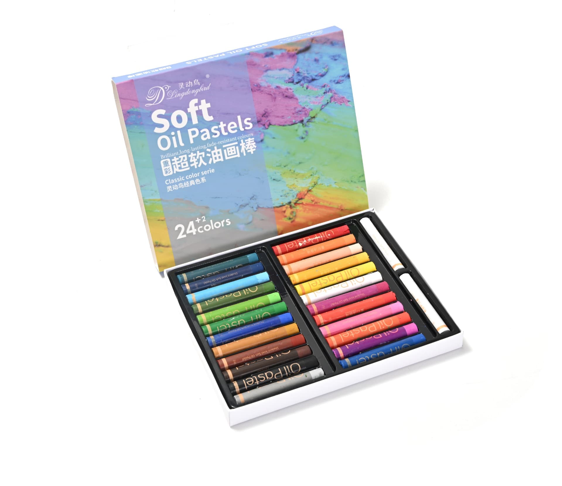 Mocai rich-color oil pastels, 36-color gift set for painting studios, ideal for layering and blending.