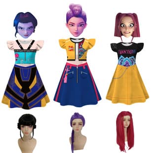 In Stock! Girls' Flutter Sleeve Dress Children's Dress Role-Play Dress