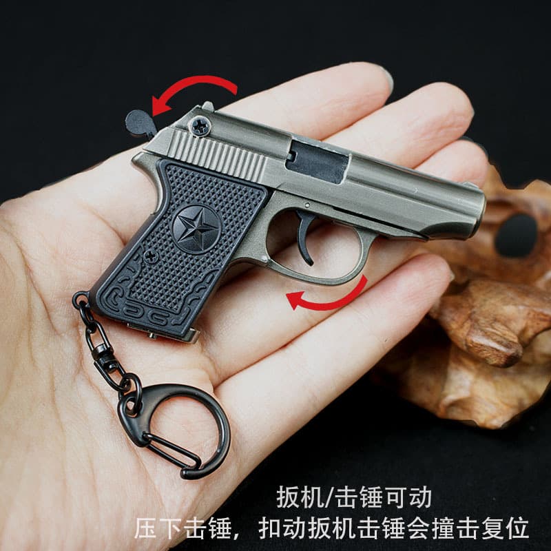 1:3 Alloy Model Toy Gun Small 64 Disassembly Shell Ejection Keychain Metal Pendant Gift Cross-border Foreign Trade