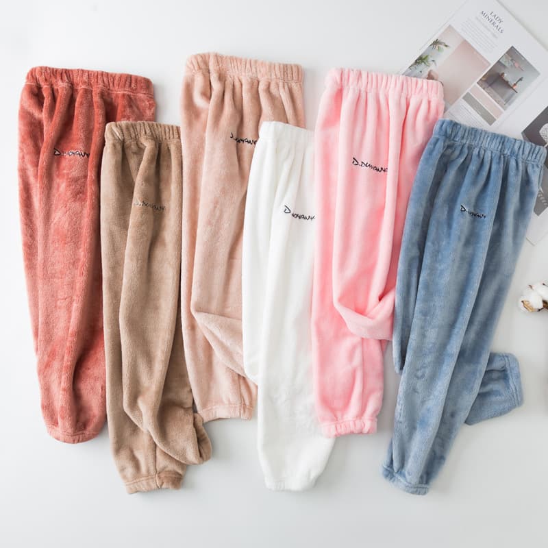 Kids & Adults Coral Fleece Warm Pants Autumn Winter Flannel Home Pants, Boys Thickened Girls Plush Baby Sleepwear