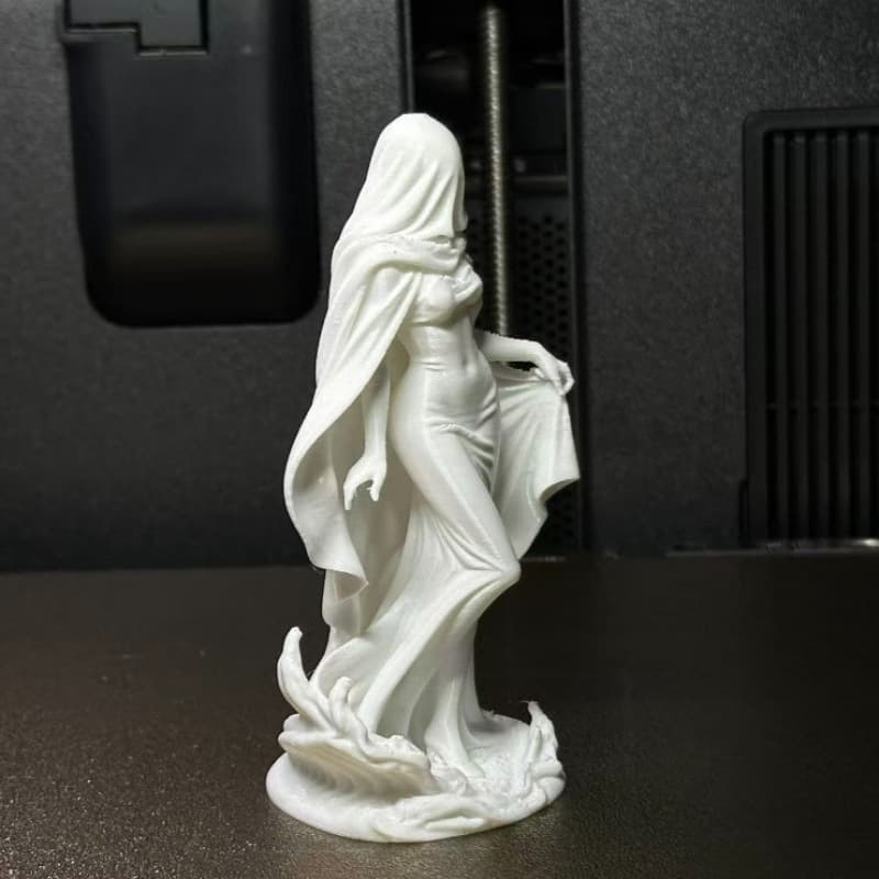 3D Printed Ghost Girl Figurine Creative Mysterious Masked Girl Ornament Home Desktop Decorative Art Piece