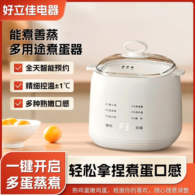 Multi-function Preset Automatic Egg Cooker Breakfast Machine Dry Burn Protection Presettable Home Dormitory Small Egg Steamer Gift