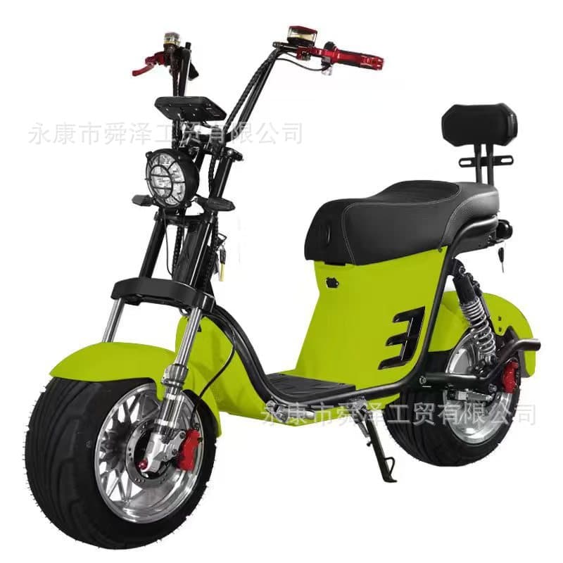 Short-wheelbase Yellow Man Harley electric scooter 60V 20A lithium battery wide tire electric scooter adult export to Brazil cross-border