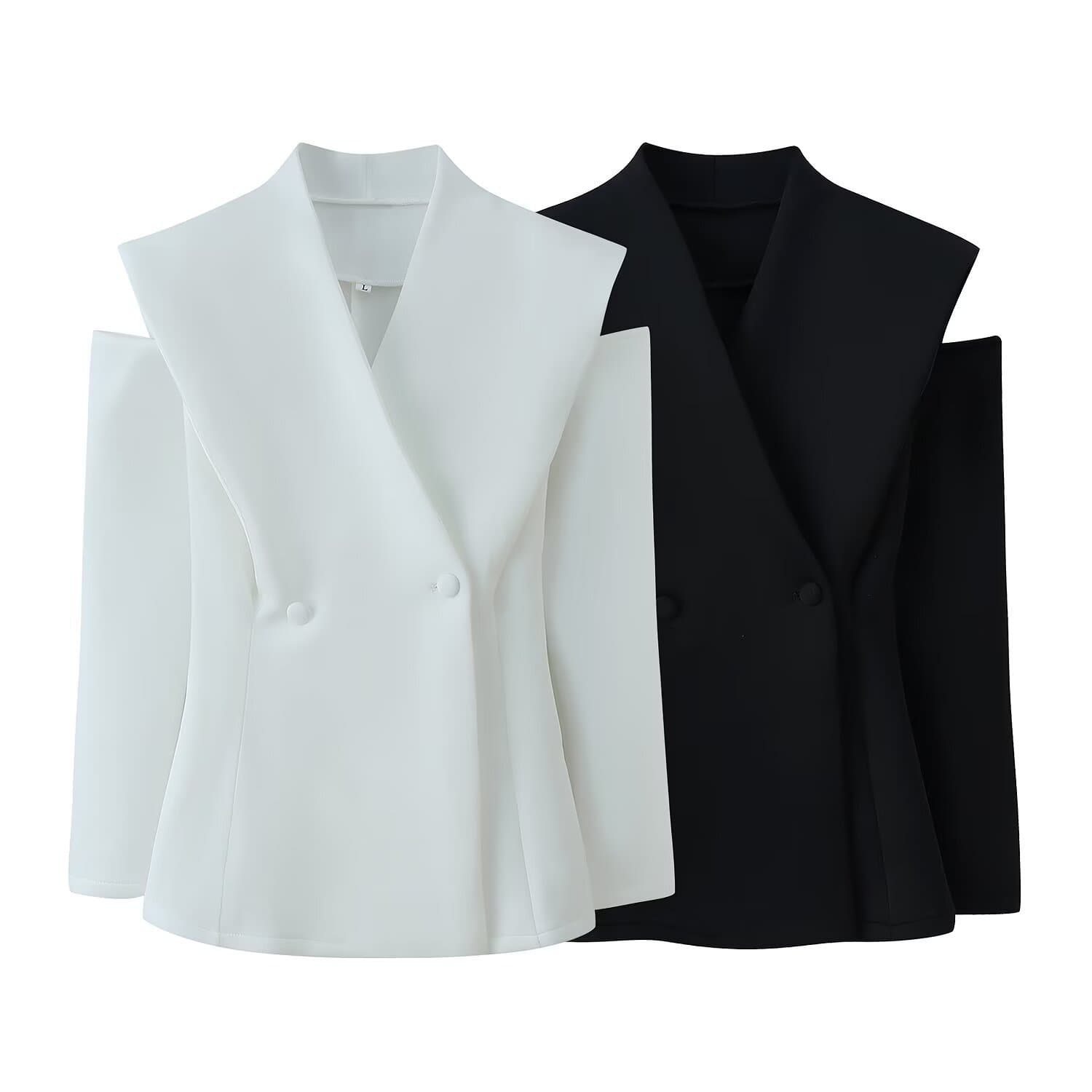Cross-border European and American popular AliExpress foreign trade women's clothing wholesale two-color long-sleeved design slim suit jacket