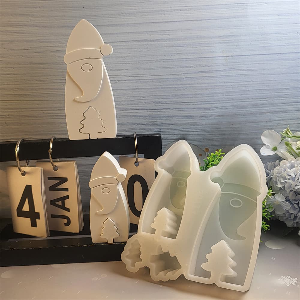 S0713 Large and Small Gnome Old Man Set Desktop Decoration Cement Plaster Mold DIY Silicone Mold
