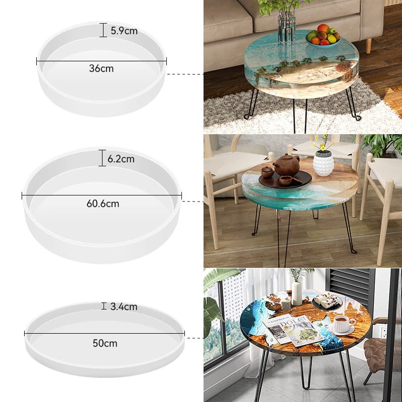 Epoxy Resin Sand Table Mold DIY Desktop Multi-Size Round River Table Silicone Mold Wholesale