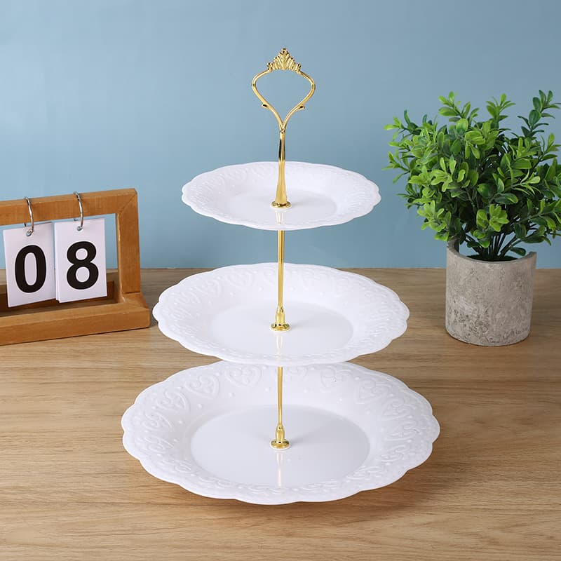Creative European Style Afternoon Tea Dessert Plate Cake Stand Multi-layer Plastic Cake Tray Decorative Tabletop Display